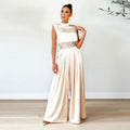 Women's Sleeveless Fitted Waist Jumpsuit