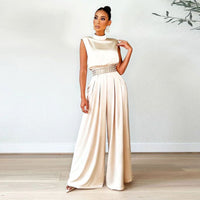 Women's Sleeveless Fitted Waist Jumpsuit