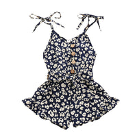 Girls Fashion Heart Print Lace-Up Sling Bodysuit
