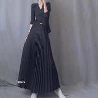 Womens Pleated Maxi Skirt Early Spring New Arrival