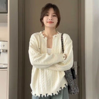 Korean Style Loose And Idle Knitwear Top