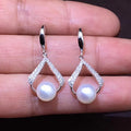 Pearl Womens French-Style Minimalist Stud Earrings