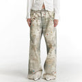 Street Fashion Niche Ripped Straight-leg Pants For Men