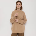Crew Neck Pullover Sweater Women's Loose Knitted Sweater