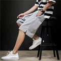 Summer Sports Casual Outdoor Thin Cotton And Linen Loose Plus Size Men's Fifth Pants Pieces