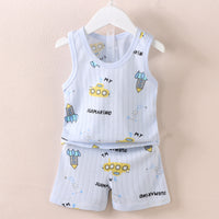 Fashion Children's Sleeveless Vest Shorts Set