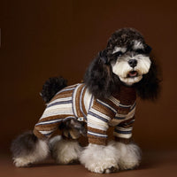 Dog Clothes Four-leg Warm Striped Thick Base Schnauzer Teddy Bichon Maltese Sweater