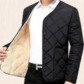 Men's Short Warm Fleece-lined Cotton Jacket