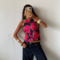 Fashionable Printed Halter Neck Tube Top Reversible Women's