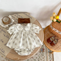 Summer Baby Girl Peter Pan Collar Short Sleeve Top