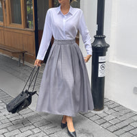 Stylish Solid-Color Commuter Long Skirt For Women