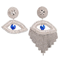 European And American Personalized Exaggerated Devil's Eye Tassel Earrings