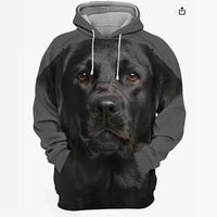 Men's Polyester Thermal Transfer 3D Dog Hooded Sweater