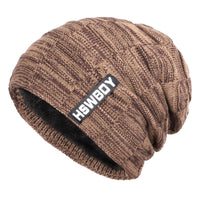 Autumn And Winter Men's Plus Fluff Knitted Hat Headband Warm Velvet Hat