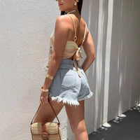 Women's Casual Bohemian-Style Printed Asymmetrical Hem Camisole