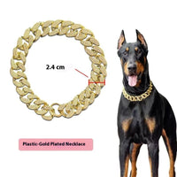 Dog Rhinestone-encrusted Chain Plastic Electroplated Decorative Necklace