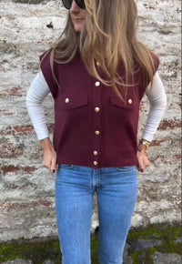 Women's Mink-like Wool Knitted Round Neck Loose Sweater Vest