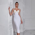 Sexy Bodycon Slip Dress Bandage Dress Beaded Heavy-Duty Evening Gown