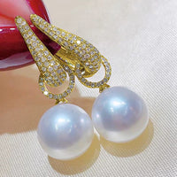 Double-wear Faux Pearl Zircon Earrings