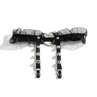 Adjustable Thigh Chain Sock With Heart-shaped Rivets
