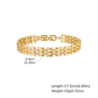 Copper Material Light Luxury Zircon-inlaid Watch Strap Bracelet Gold Color