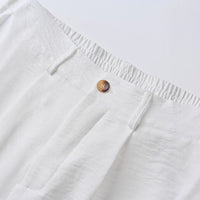 Men's Casual Resort-Style White Button-Fly Shorts