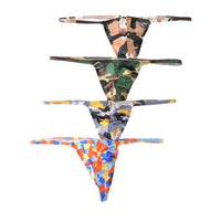 Low Waist Sexy Comfortable Breathable Camouflage U Pouch T-shaped Panties