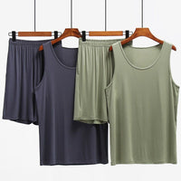 Men's Pajamas Vest Sleeveless Shorts Home Wear