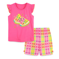 Girls' Fashion Casual Embroidered Short Sleeve Suit