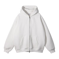 Men's Fleece-lined Thickened Double-headed Zipper Hooded Sweater