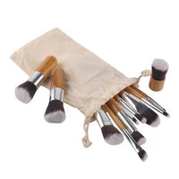 11 Bamboo Handles Makeup Brush Set With Sack Beauty Tools Makeup Brush