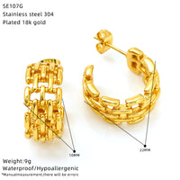 Niche High-grade Hollow C- Shaped Stud Earrings For Women