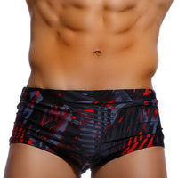 Men's New Abstract Beach Spa Shorts With Cups