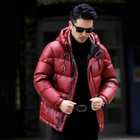 Mens Premium 90 White Duck Down Puffer Jacket With A Hood