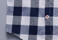 Summer Short Sleeve Suit Plaid Lapel Two-piece Baby Clothes