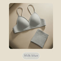 Summer Thin French Triangle Cup Underwear Women's Small Chest Push Up And Anti-sagging Comfortable Breathable U-shaped Backless Bra