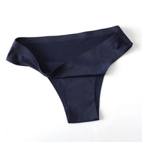 Underwear Women's Ice Silk Seamless Low Waist  One Piece Large Size Cotton Briefs