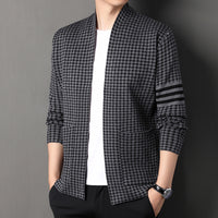 Knitted Cardigan Jacket Semi-scoop Neck Sweater