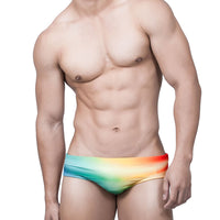 Gradient Color Matching Low Waist Beach Sports Triangle Men's Swimming Shorts