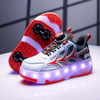 Four-Wheel Childrens Flashing Mesh Roller Skates