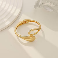 Versatile Light-luxury Punk-style Open Bangle With A Wide Design