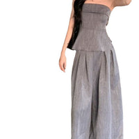 Sleeveless Tube Top And Wide-leg Pants Two-piece Set