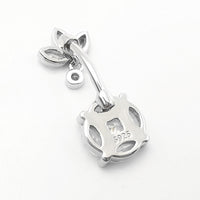 S925 Silver Belly Ring Zircon Money Navel Stud