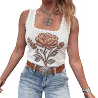 Fashionable All-Match Floral Print Vest For Women