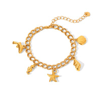 Starfish Shell Marine Element Stainless Steel Bracelet