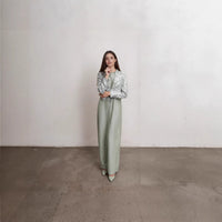 Fashionable, Elegant, And Fresh Cotton-linen Shirt And Skirt Set