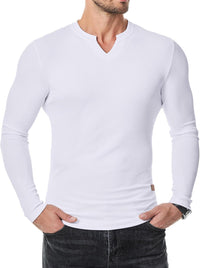 Fall Winter Men T-shirt Solid Color Casual Fashion Men's Long Sleeve
