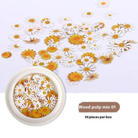 Nail Art Wood Pulp Slice Flower Mixed Nail Sticker DIY Accessories