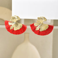 Luxury Retro-chic Fan-shaped Statement Earrings With Geometric Tassels