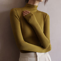 Women's Fashion Semi-Turtle Neck Long Sleeve T-Shirt